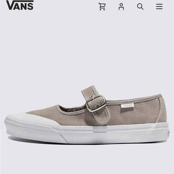 Vans Mary Jane Suede Sneaker in Taupe and White - Picture 1 of 3